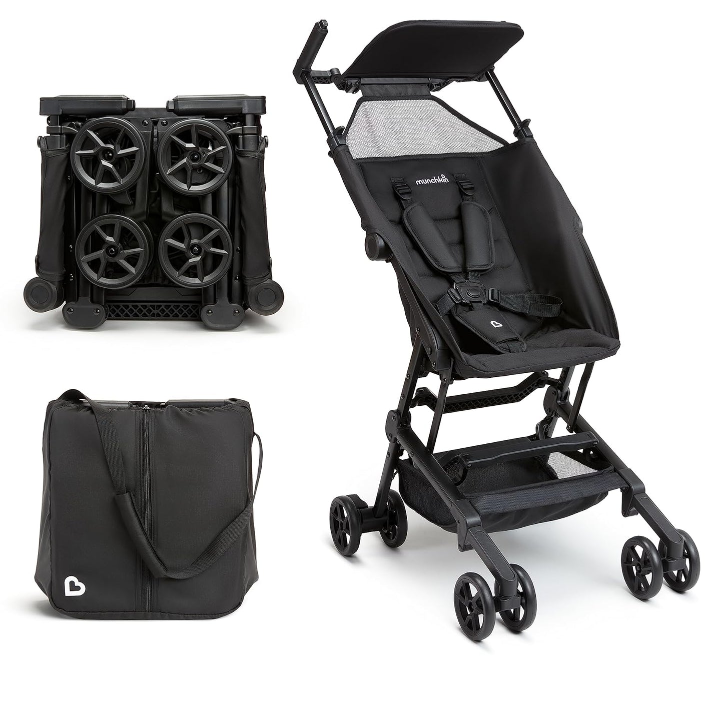 Munchkin Sparrow Travel Ultra Compact Baby Stroller - Black (Gently Used)