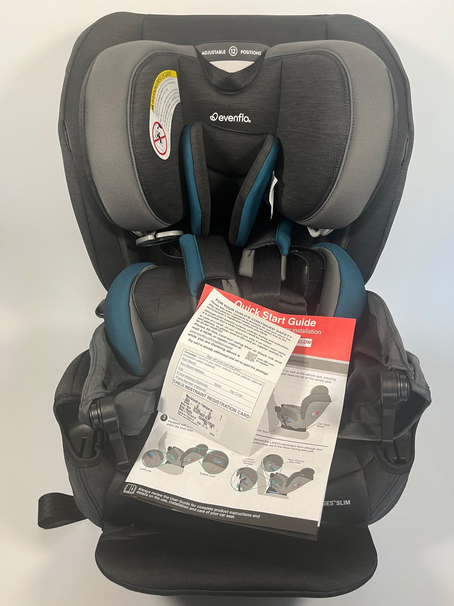 Evenflo All4Stages Slim Plus Canopy 4-in-1 Convertible Car Seat - Baker Gray