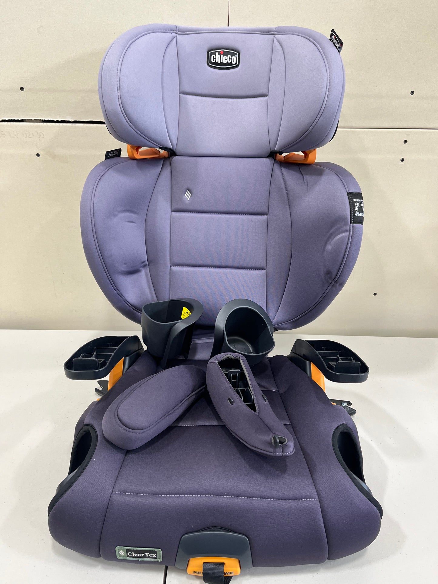 Chicco KidFit ClearTex Plus 2-in-1 Belt-Positioning Booster Car Seat, Lilac (Gently Used)