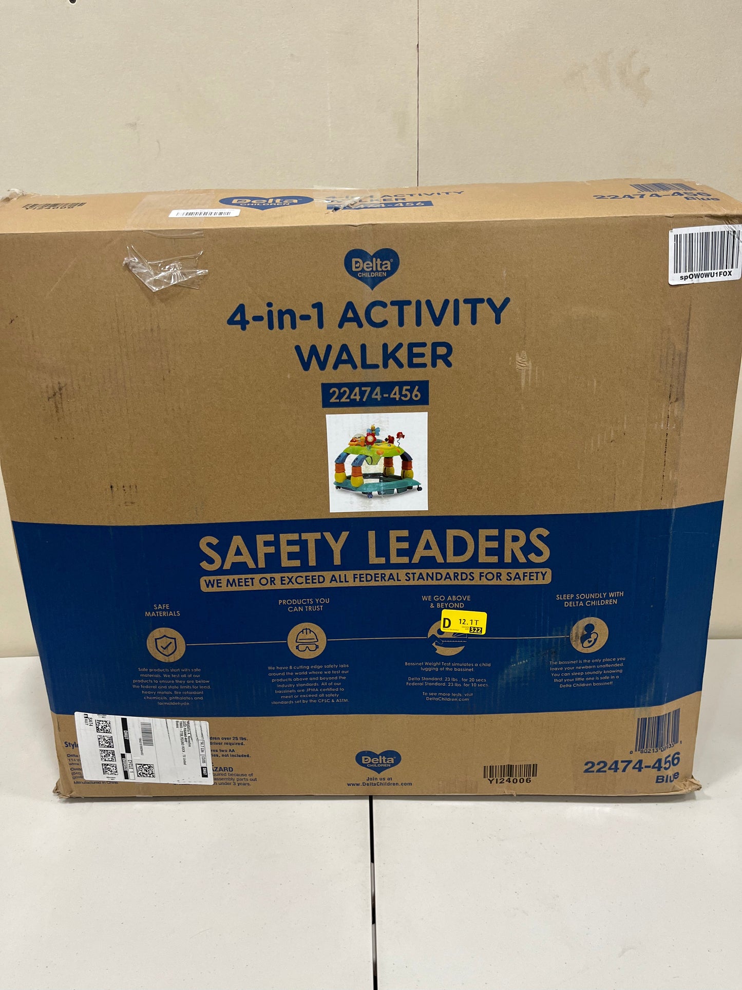 Delta Children Lil Play Station 4-in-1 Activity Walker/Rocker - Blue (Gently Used)