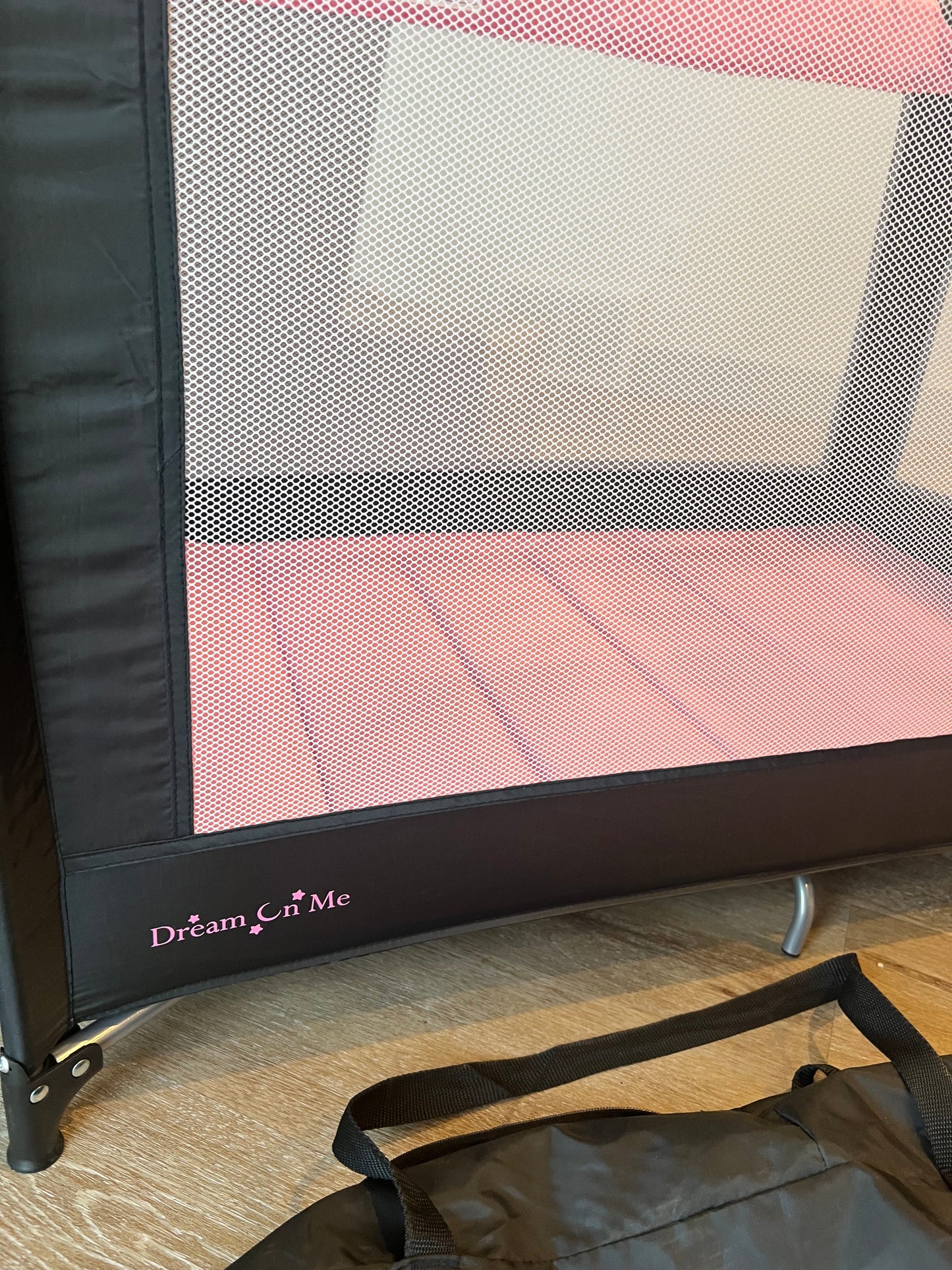 Dream On Me Zazzy Portable Playard with Bassinet - Pink (Gently Used)