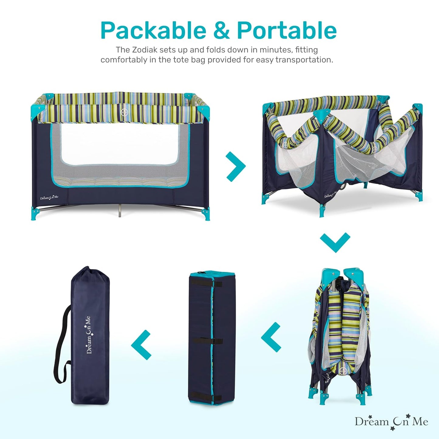 Dream On Me Zodiak Portable Playard - Navy (Gently Used)
