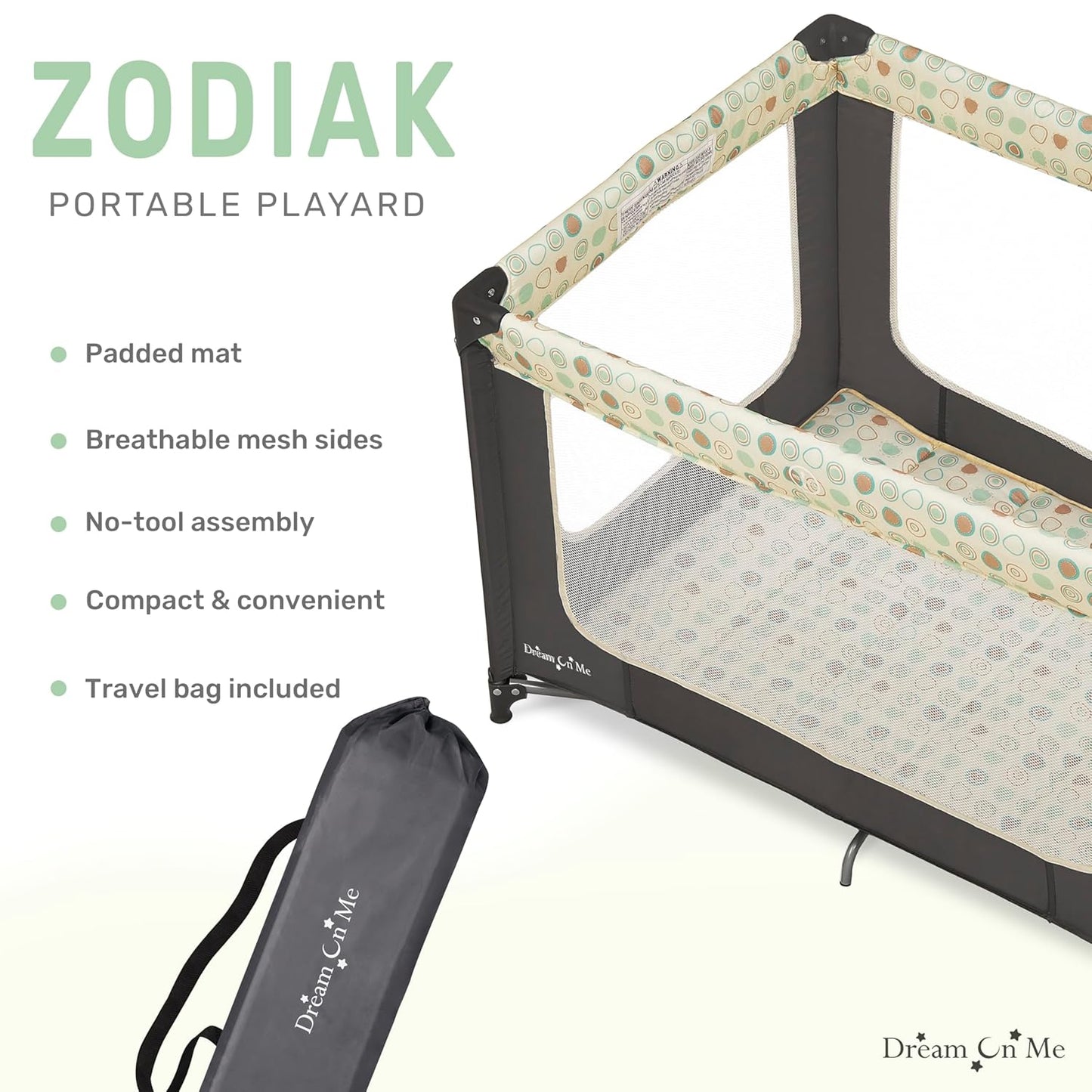 Dream On Me Zodiak Portable Playard - Grey