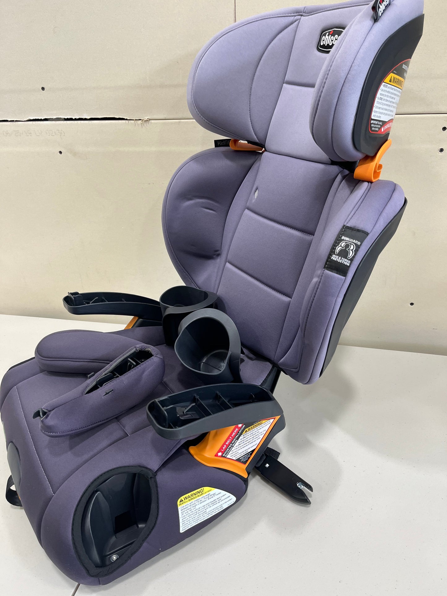 Chicco KidFit ClearTex Plus 2-in-1 Belt-Positioning Booster Car Seat, Lilac (Gently Used)