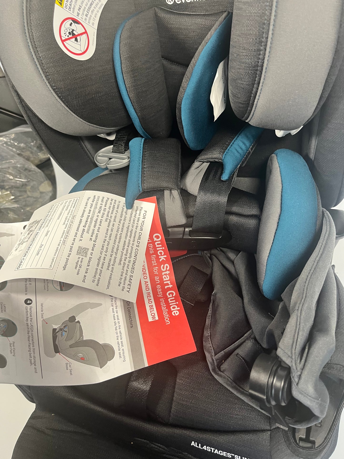 Evenflo All4Stages Slim Plus Canopy 4-in-1 Convertible Car Seat - Baker Gray