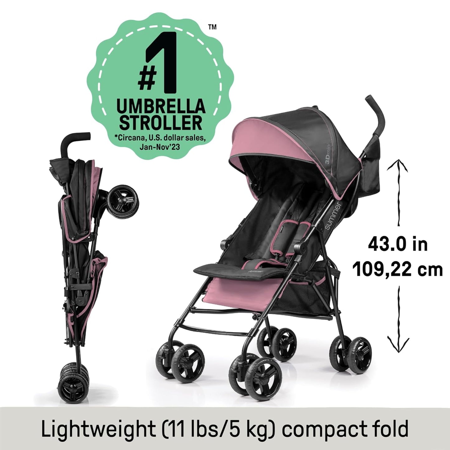 Ingenuity 3D Mini Convenience Stroller - Pink