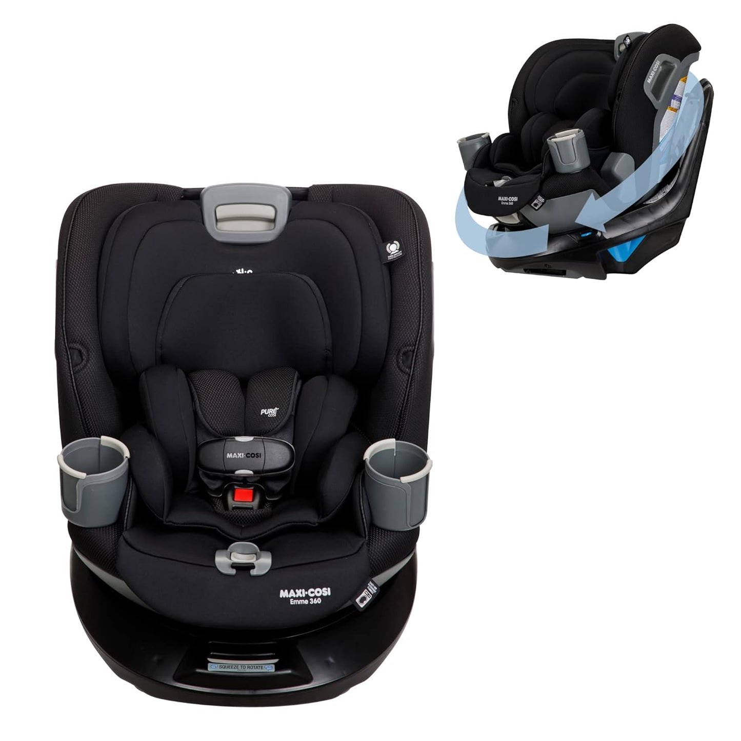 Maxi-Cosi Emme 360 Rotating Convertible Car Seat - Midnight Black