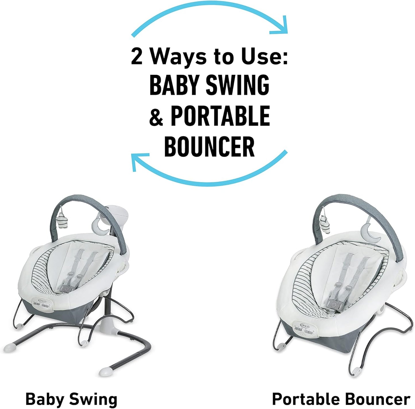 Graco Soothe 'n Sway LX Baby Swing with Portable Bouncer - Derby