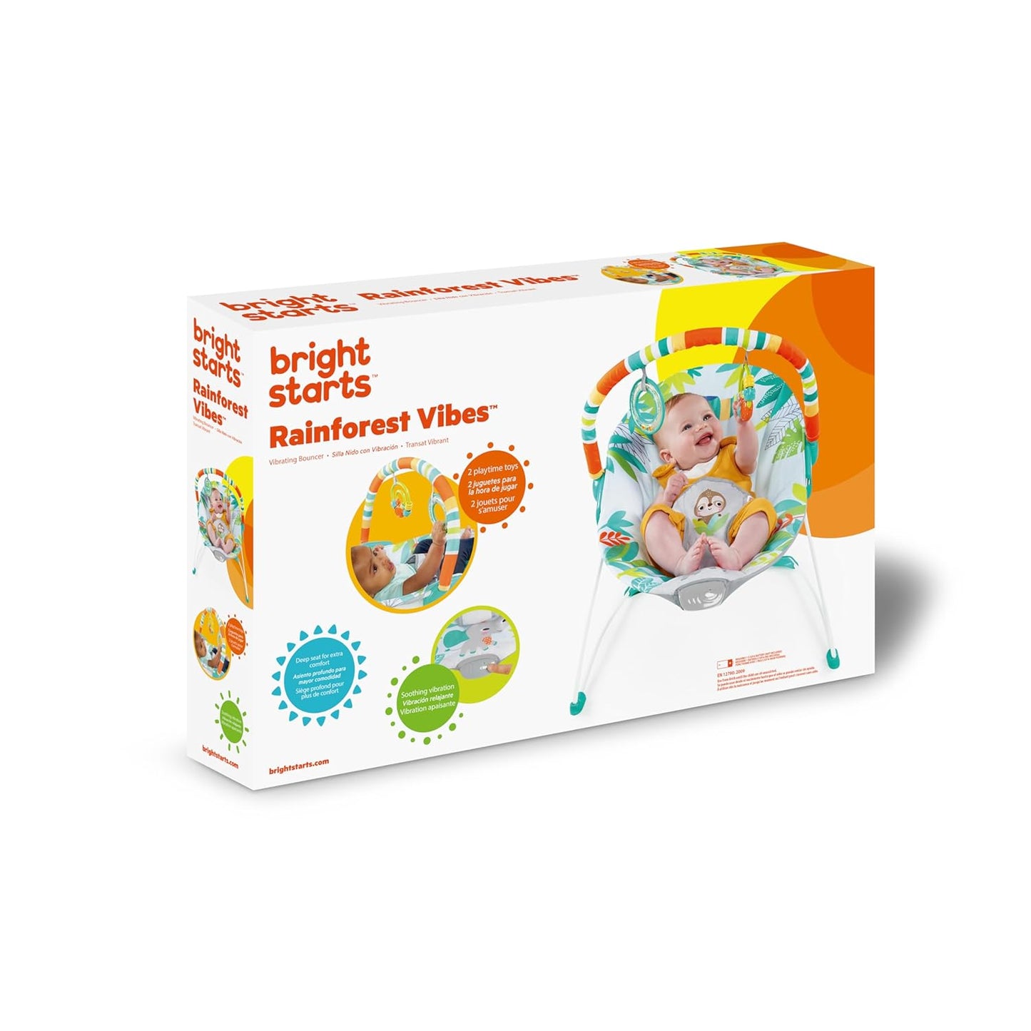 Bright Starts Baby Bouncer Soothing Vibrations Infant Seat - Rainforest Vibes