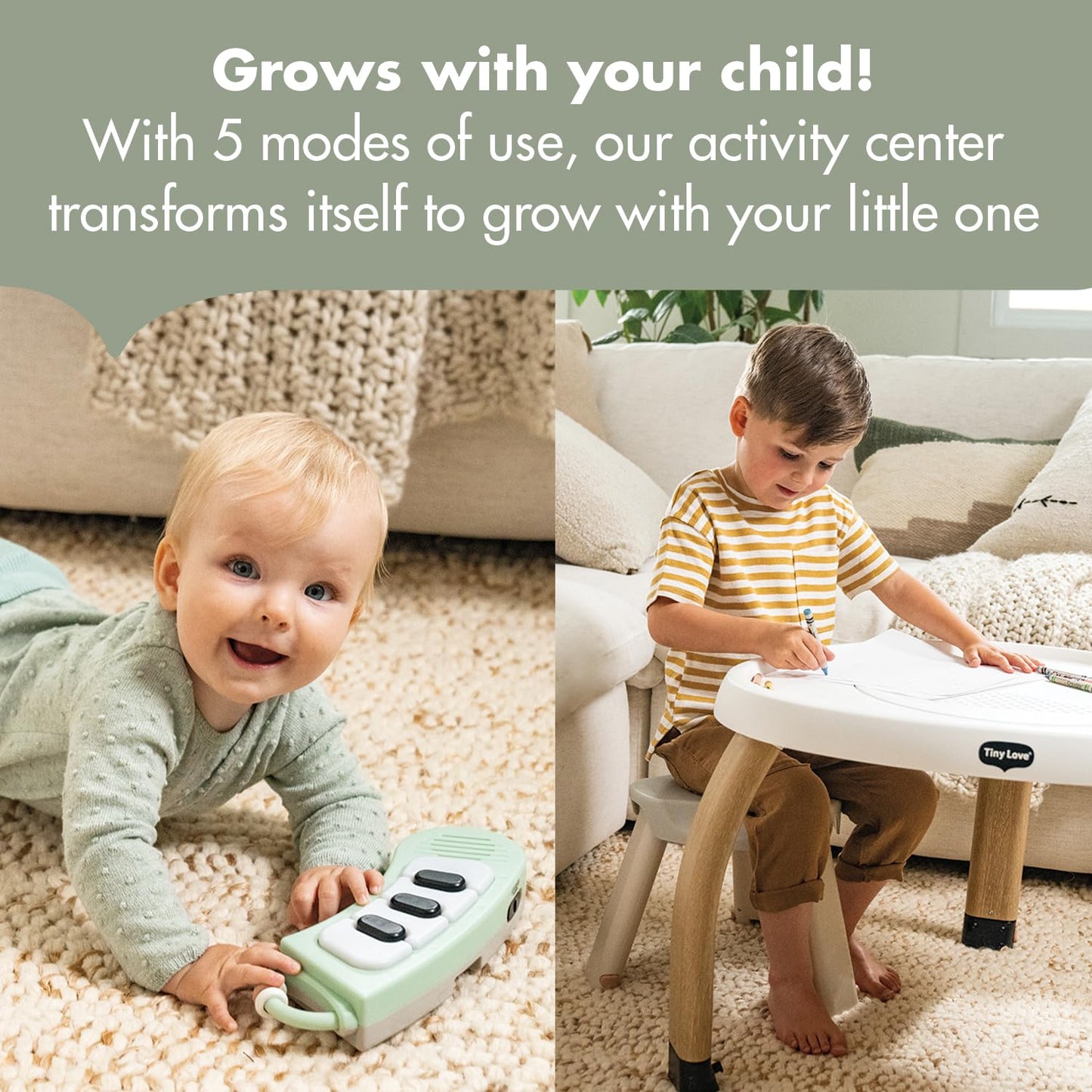 Tiny Love 5-in-1 Here I Grow Stationary Activity Center - Black & White