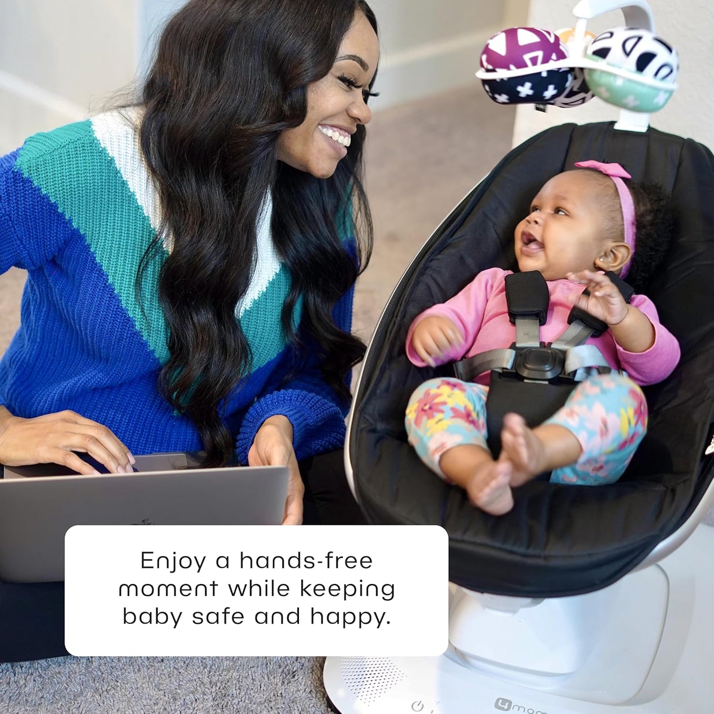 4moms MamaRoo Multi-Motion Baby Swing w/ Bluetooth - Black (Gently Used)