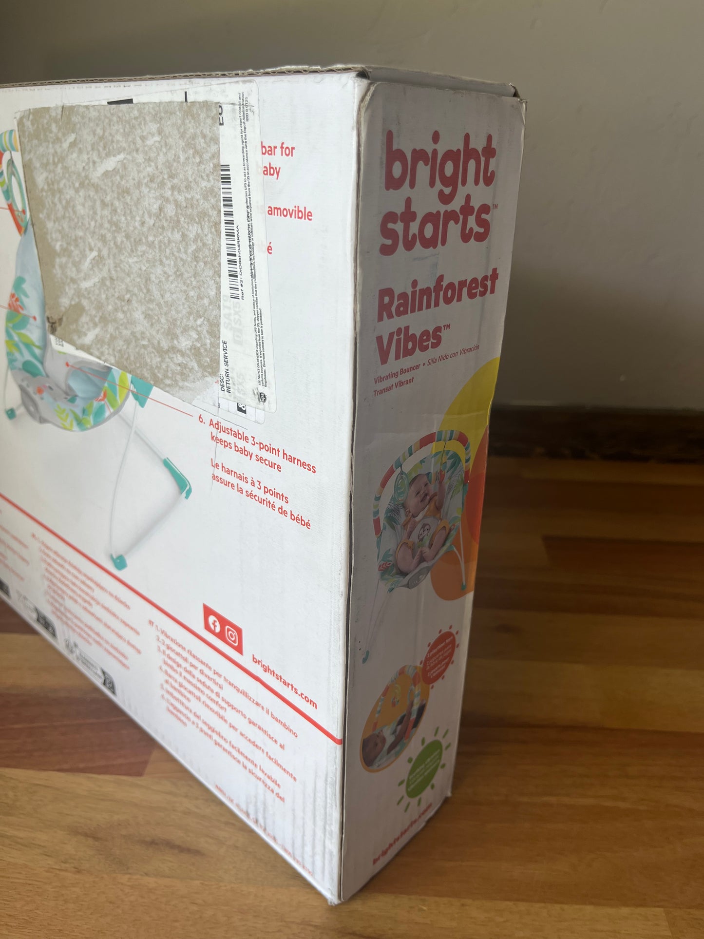 Bright Starts Baby Bouncer Soothing Vibrations Infant Seat - Rainforest Vibes
