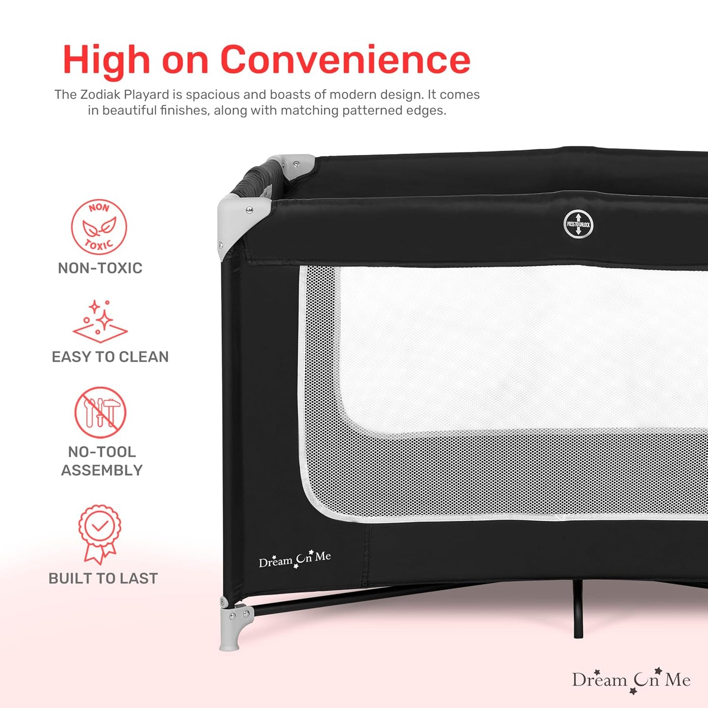 Dream On Me Zodiak Portable Playard - Black (Gently Used)