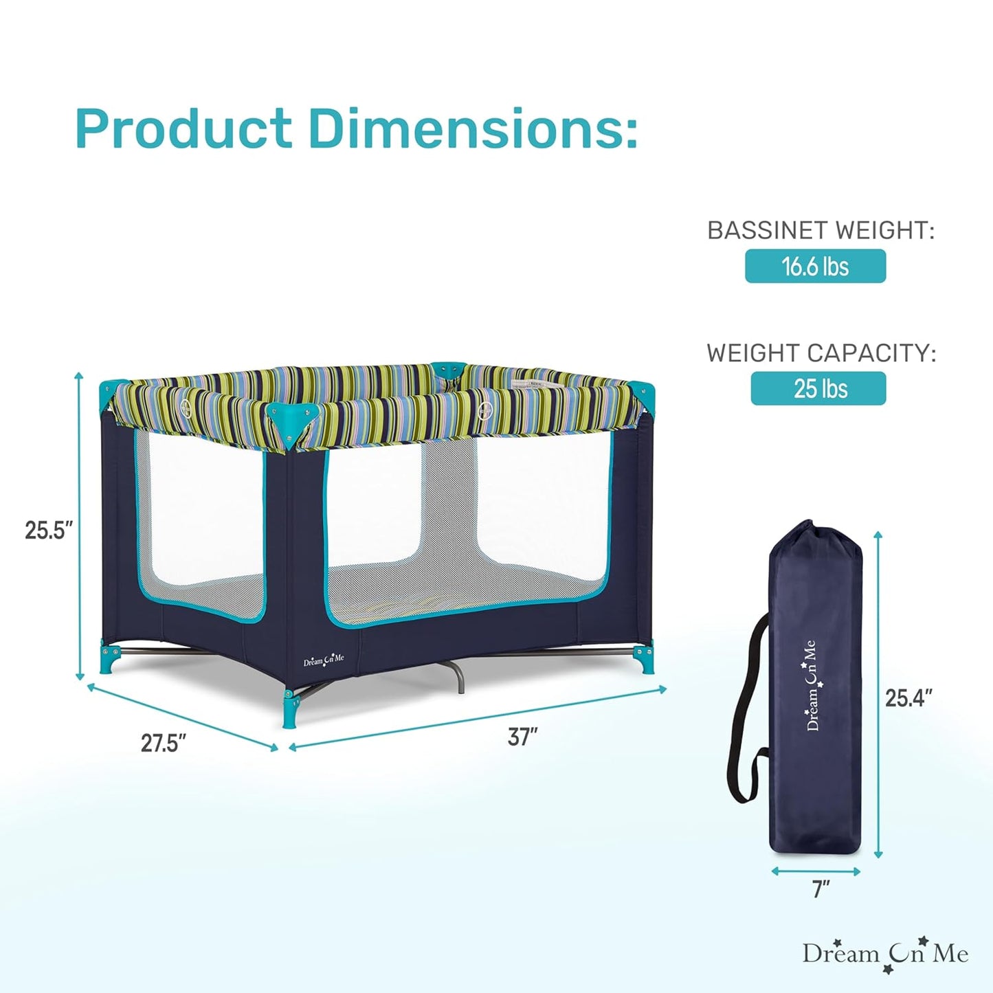 Dream On Me Zodiak Portable Playard - Navy (Gently Used)