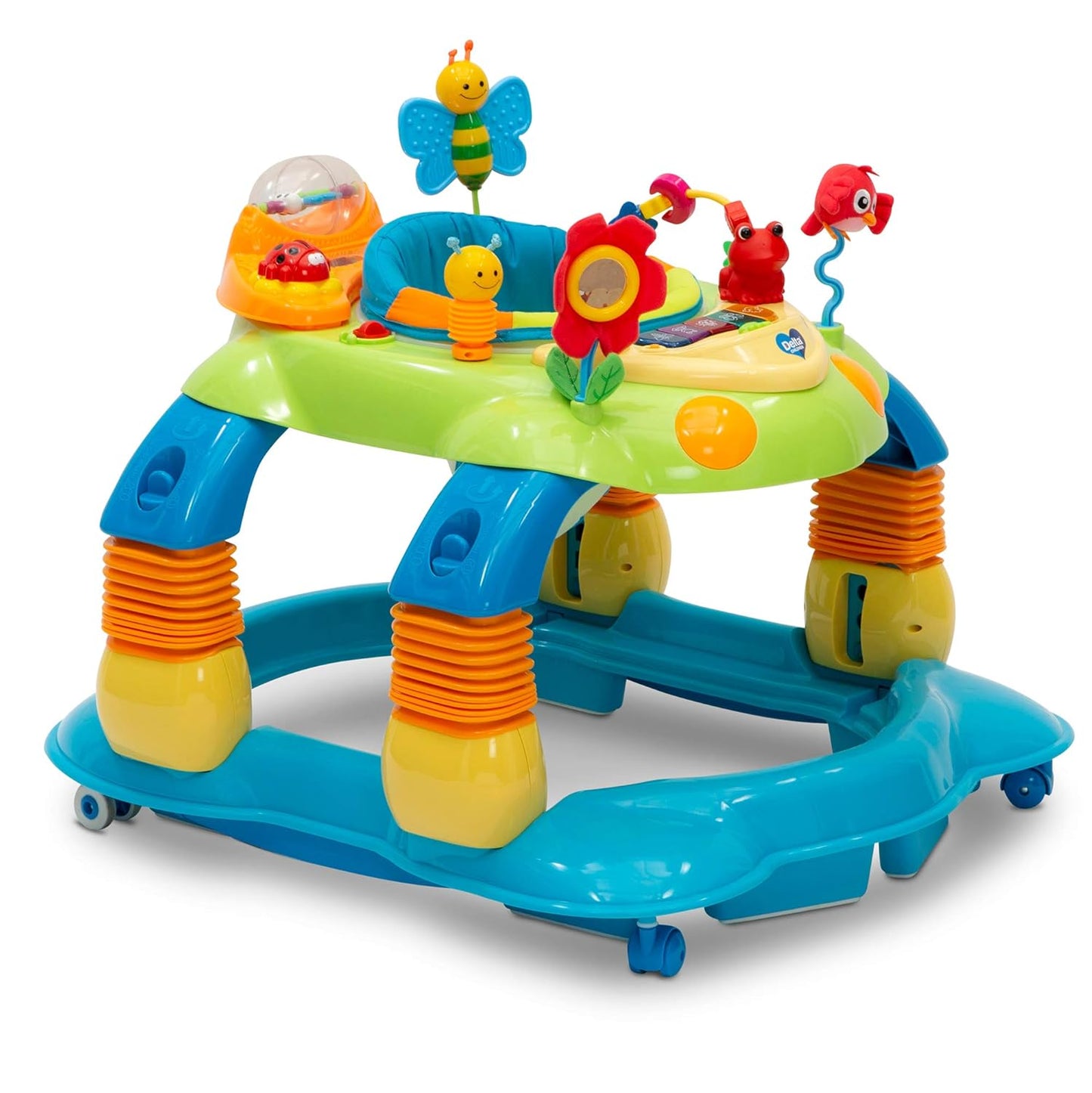 Delta Children Lil Play Station 4-in-1 Activity Walker/Rocker - Blue (Gently Used)