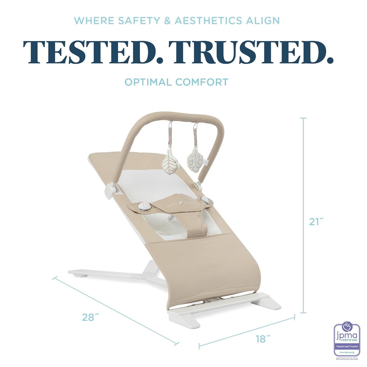 Baby Delight Alpine Deluxe Portable Bouncer - Organic Oat