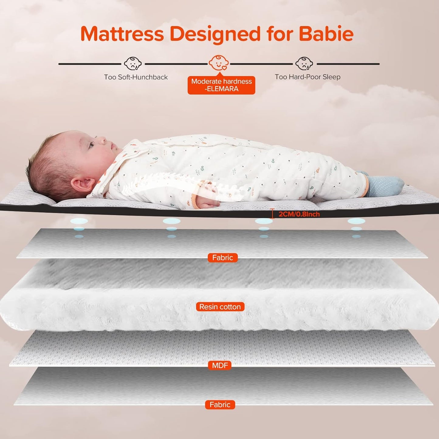 ELEMARA 4 in 1 Wide Baby Bedside Bassinet & Playard with Diaper Changer - Grey (Gently Used)
