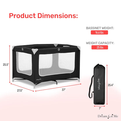 Dream On Me Zodiak Portable Playard - Black (Gently Used)