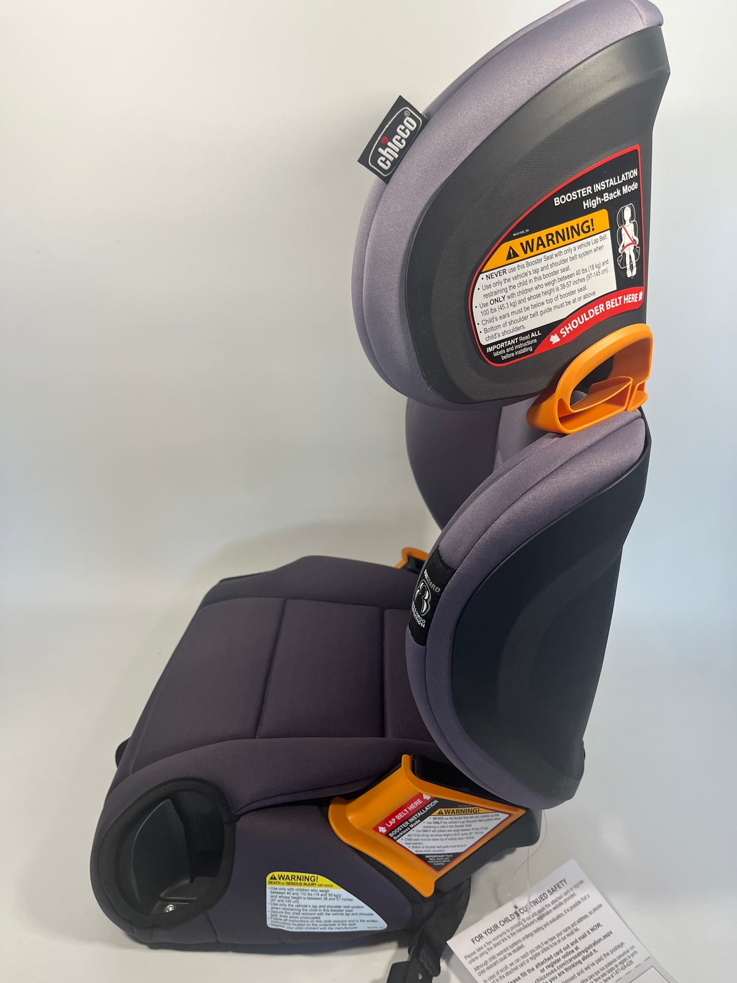 Chicco KidFit ClearTex Plus 2-in-1 Belt-Positioning Booster Car Seat, Lilac