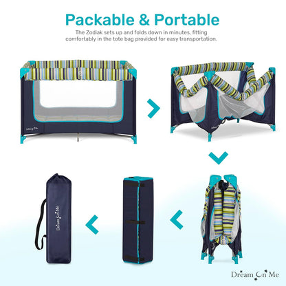 Dream On Me Zodiak Portable Playard - Navy (Gently Used)