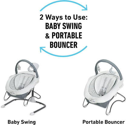 Graco Soothe 'n Sway LX Baby Swing with Portable Bouncer - Derby