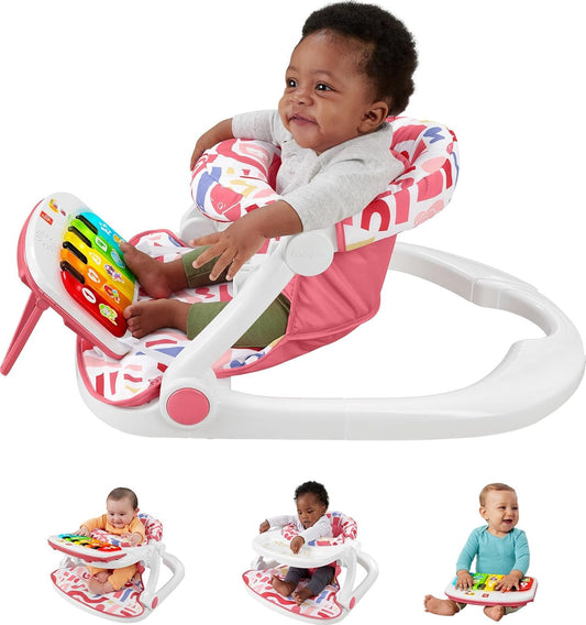 Fisher-Price Portable Baby Chair - NO PIANO - Pink (Gently Used)