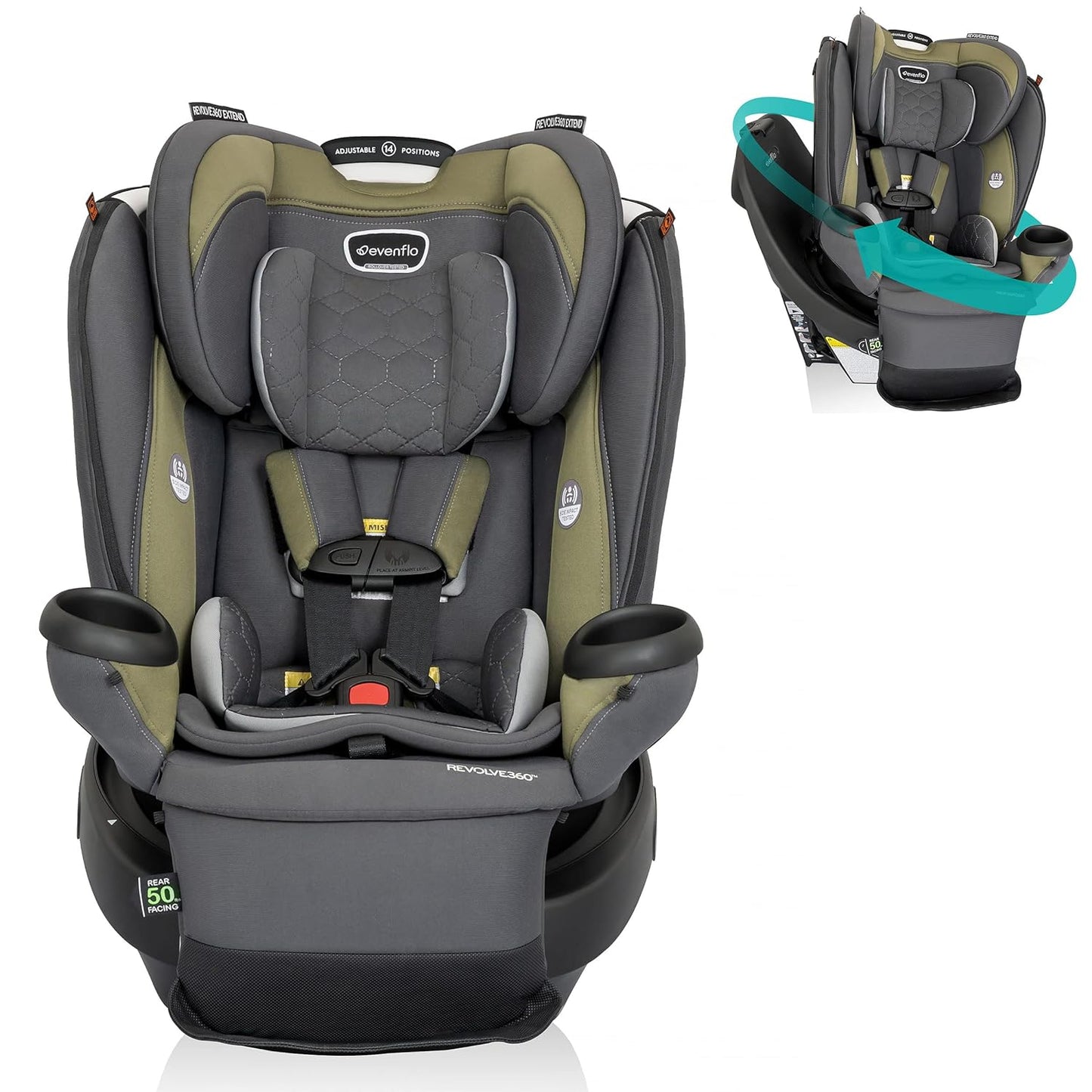 Evenflo Revolve360 Extend Convertible Car Seat Secure - Rockland Green