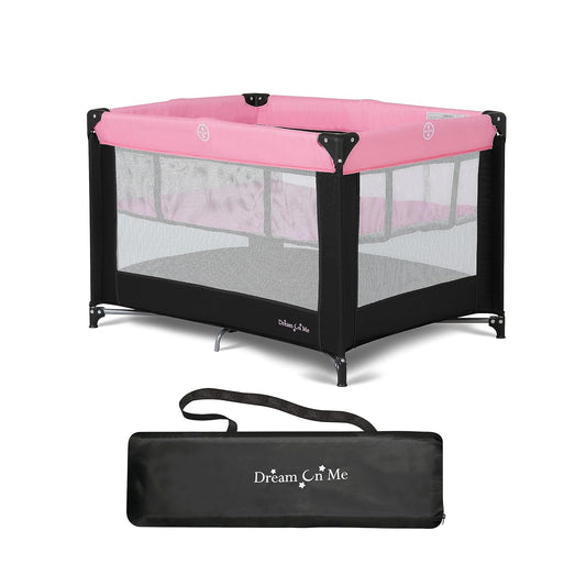 Dream On Me Zazzy Portable Playard with Bassinet - Pink (Gently Used)