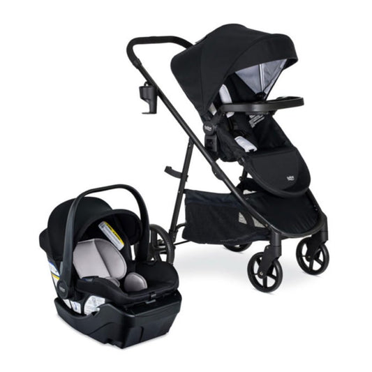 Britax Willow Brook Baby Travel System Baby Stroller and Car Seat - Onyx Glacier