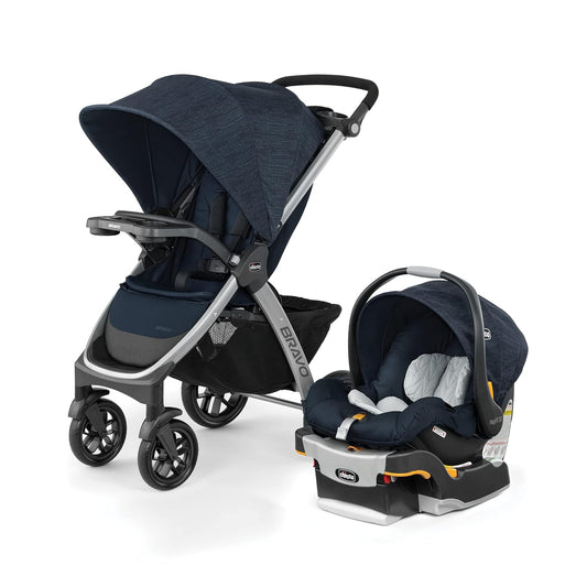 Chicco Bravo 3-in-1 Trio Travel System Baby Stroller and Car Seat - Brooklyn/Navy