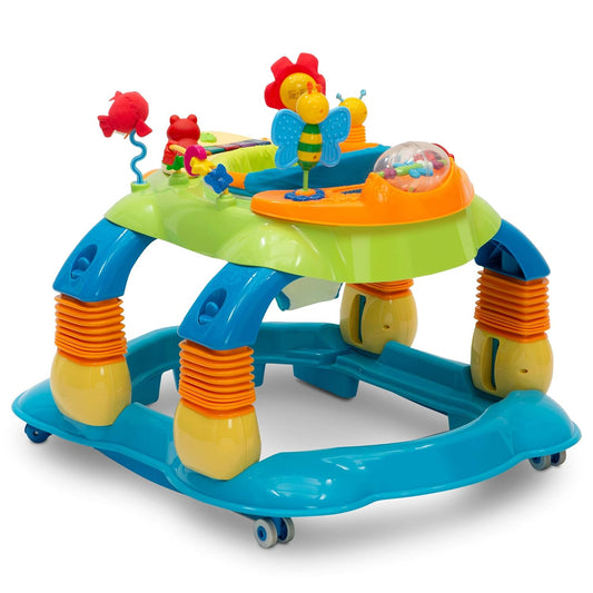 Delta Children Lil Play Station 4-in-1 Activity Walker/Rocker - Blue (Gently Used)