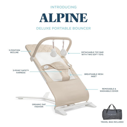 Baby Delight Alpine Deluxe Portable Bouncer - Organic Oat