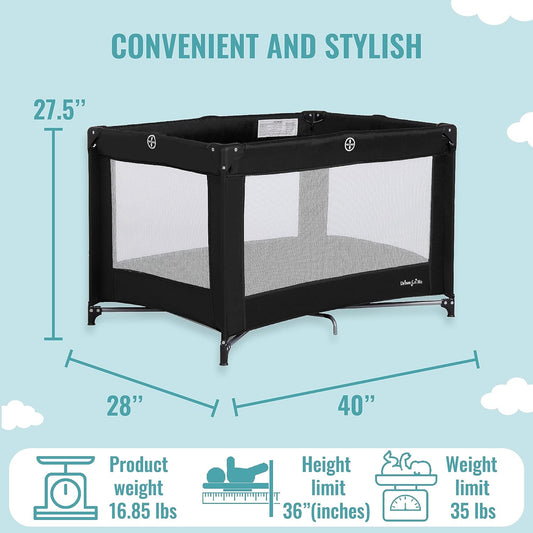 Dream On Me Nest Portable Playard - Black (Gently Used)